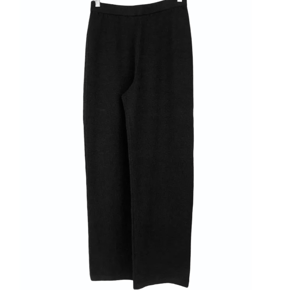 SOLD ST. JOHN Collection Wool Knit Wide Leg Pants - Picture 3 of 8